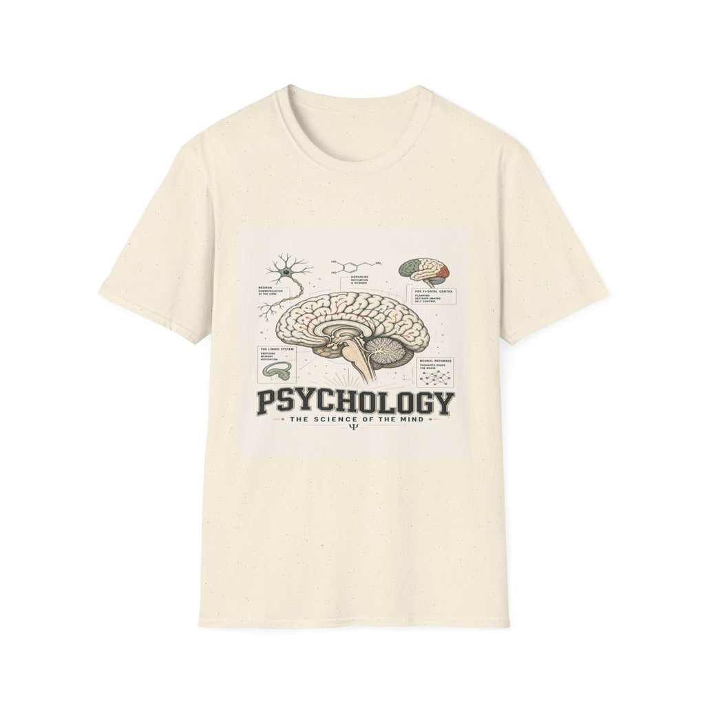 Human Brain Illustration Featuring Neural Pathways And Typography- Graphic Tees