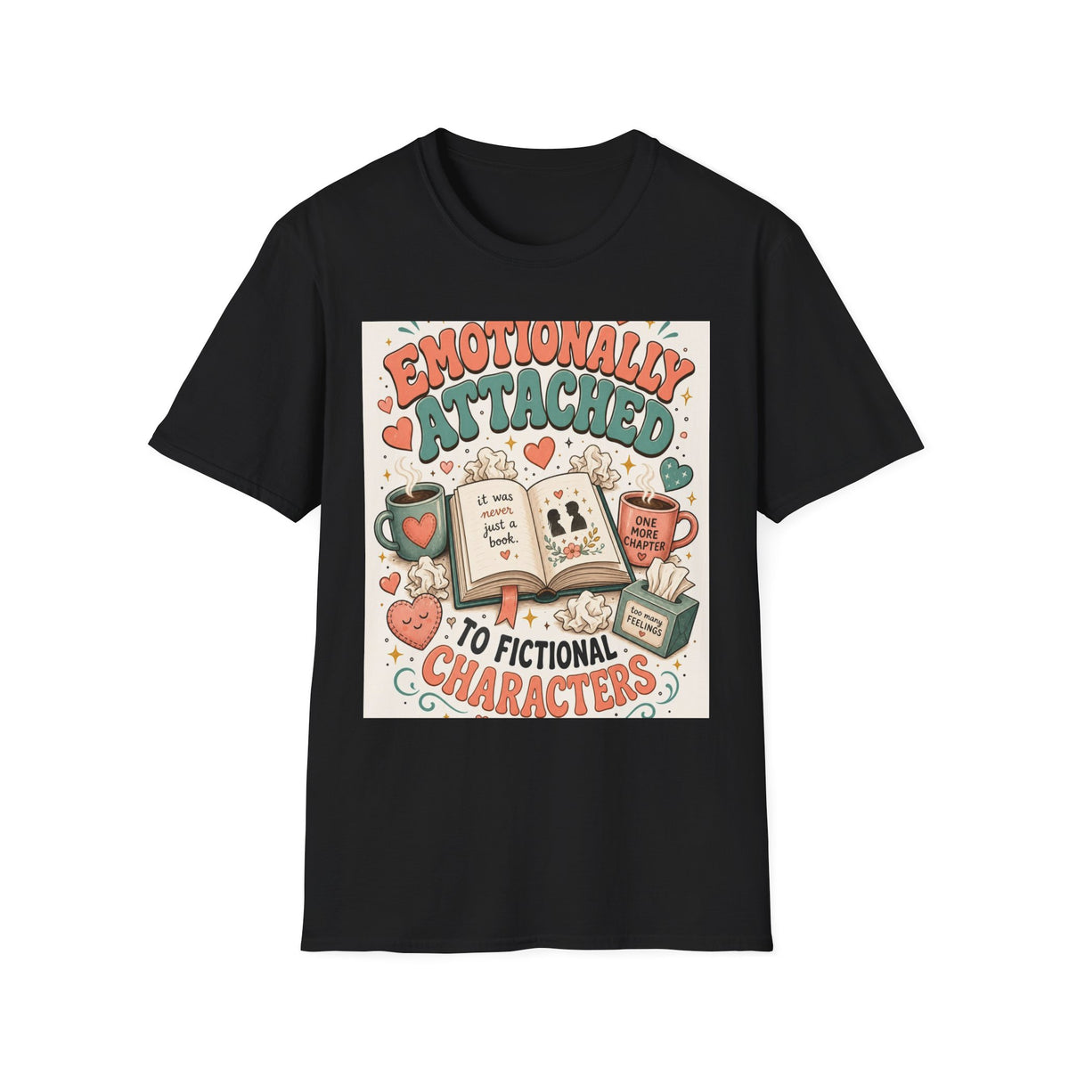 Whimsical T Shirt Design Celebrating Emotional Attachment To Fictional Characters
