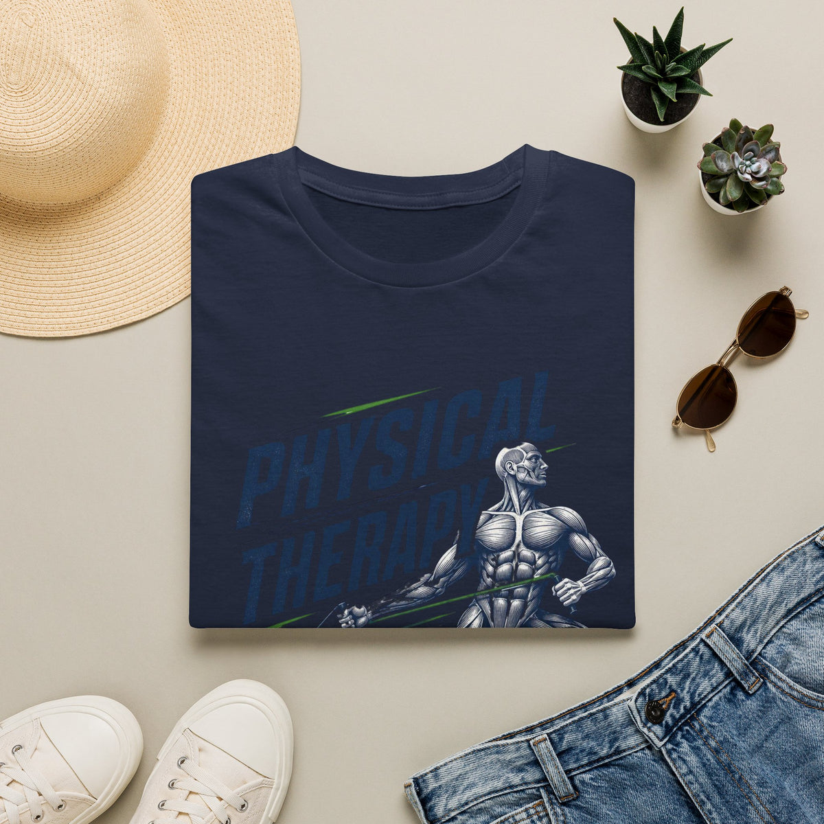 Bold Typography Design With Muscular Figure And Dynamic Lines