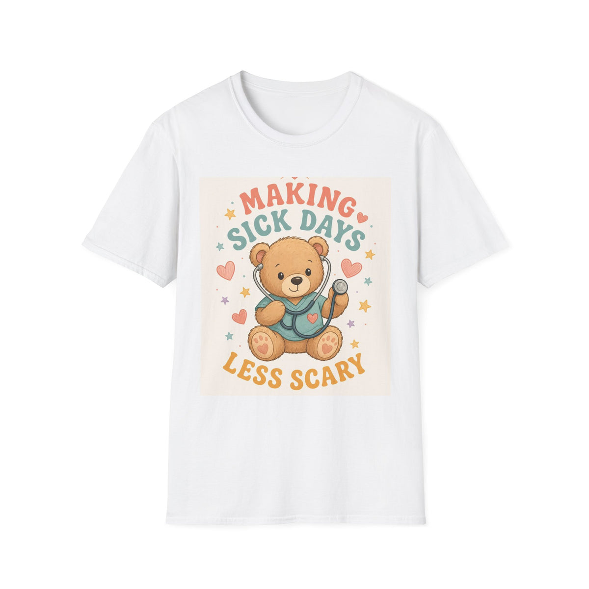 T Shirt Design Featuring Teddy Bear With Stethoscope And Stars