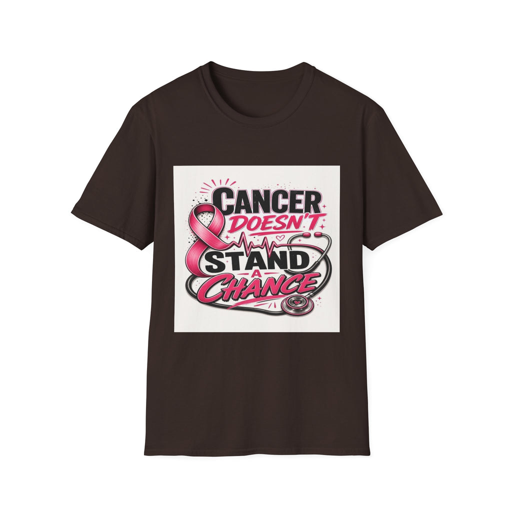 Bold Oncology Nurse Design Featuring Empowering Phrase With Awareness Ribbon- Graphic Tees