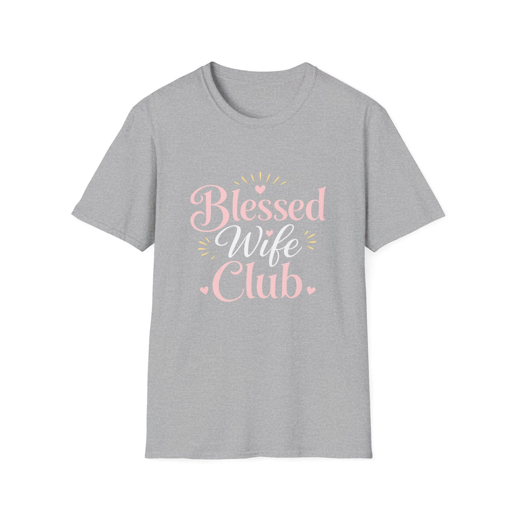 Blessed Wife Club T-Shirt — Pastel Pink 'Blessed' Graphic Tee