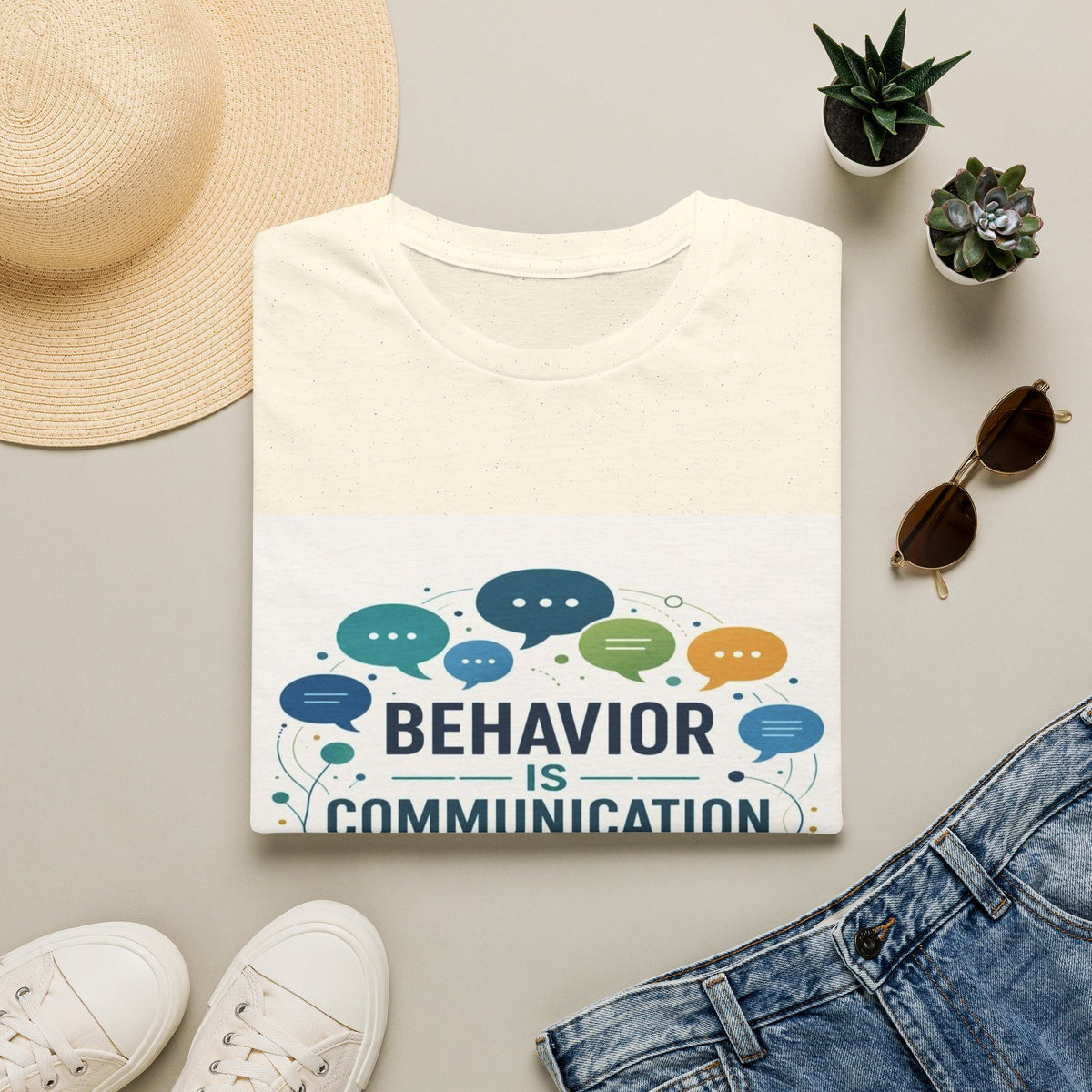 T-shirt Design Featuring Bold Phrase Surrounded By Colorful Speech Bubbles- Graphic Tees