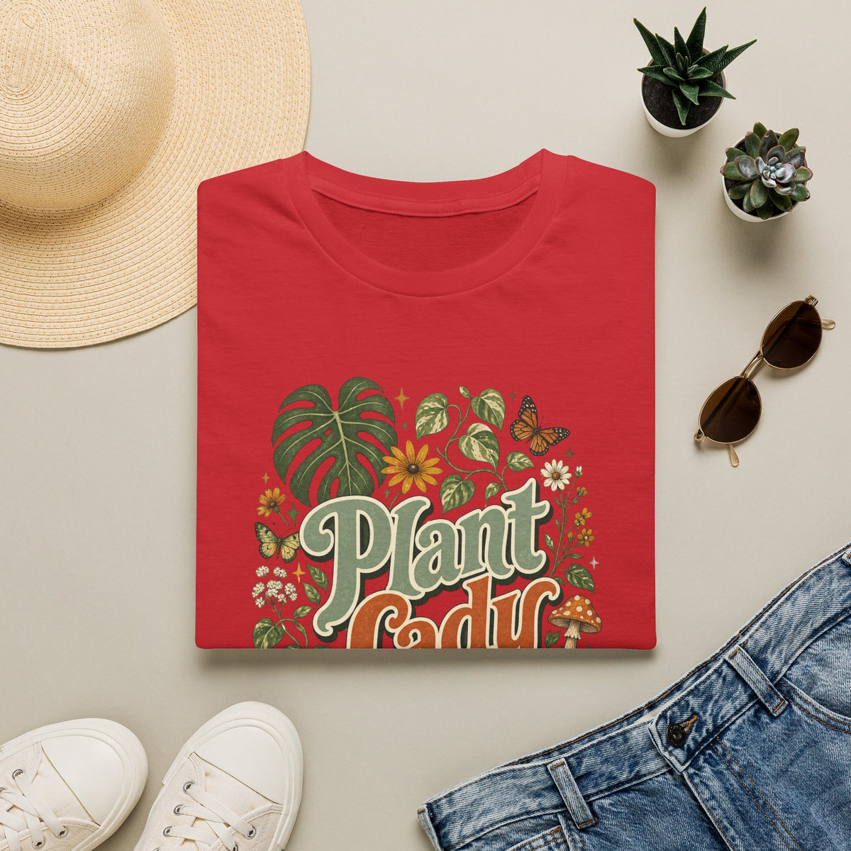 Plant Lady T-Shirt — Vintage Botanical Graphic Tee for Plant Lovers
