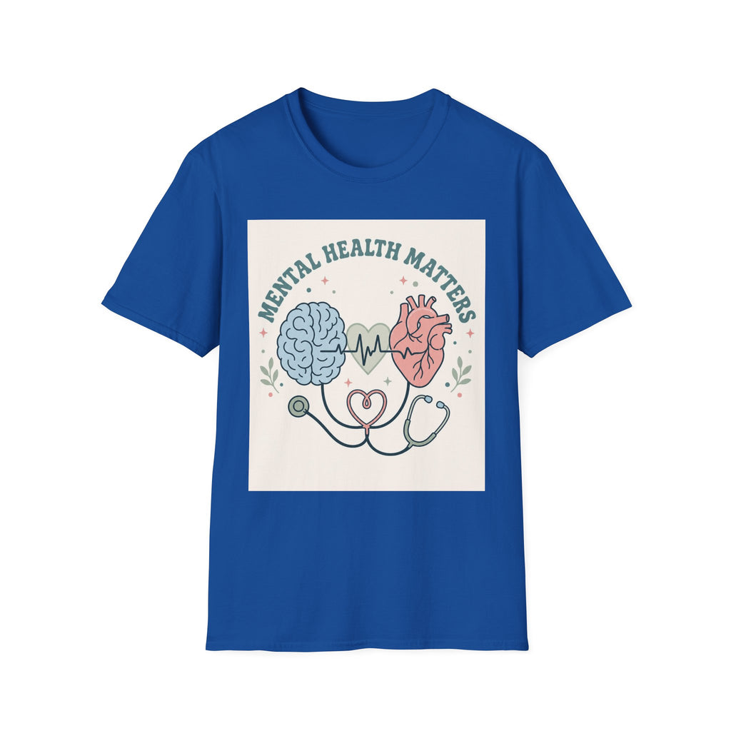 Stylized Brain And Heart Design For Mental Health Awareness