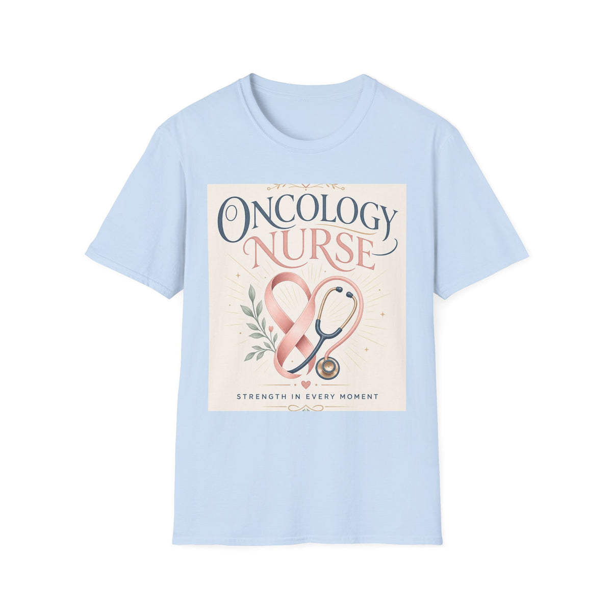 Elegant T Shirt Design With Oncology Nurse Text And Symbolism