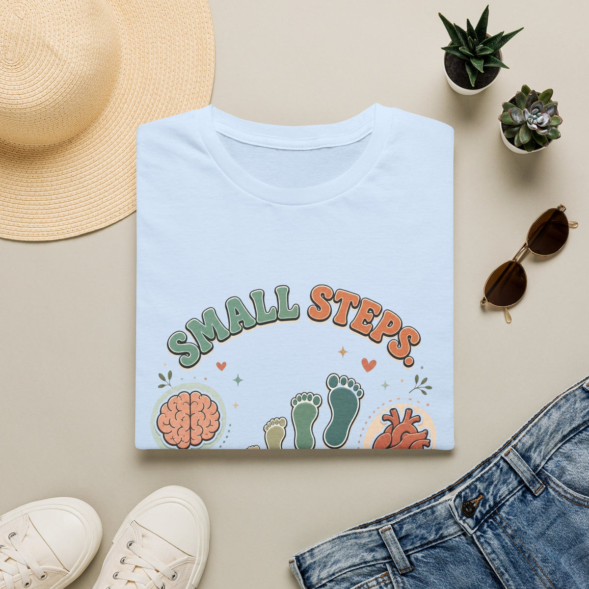 Typography Design Showcasing Small Steps Leading To Growth