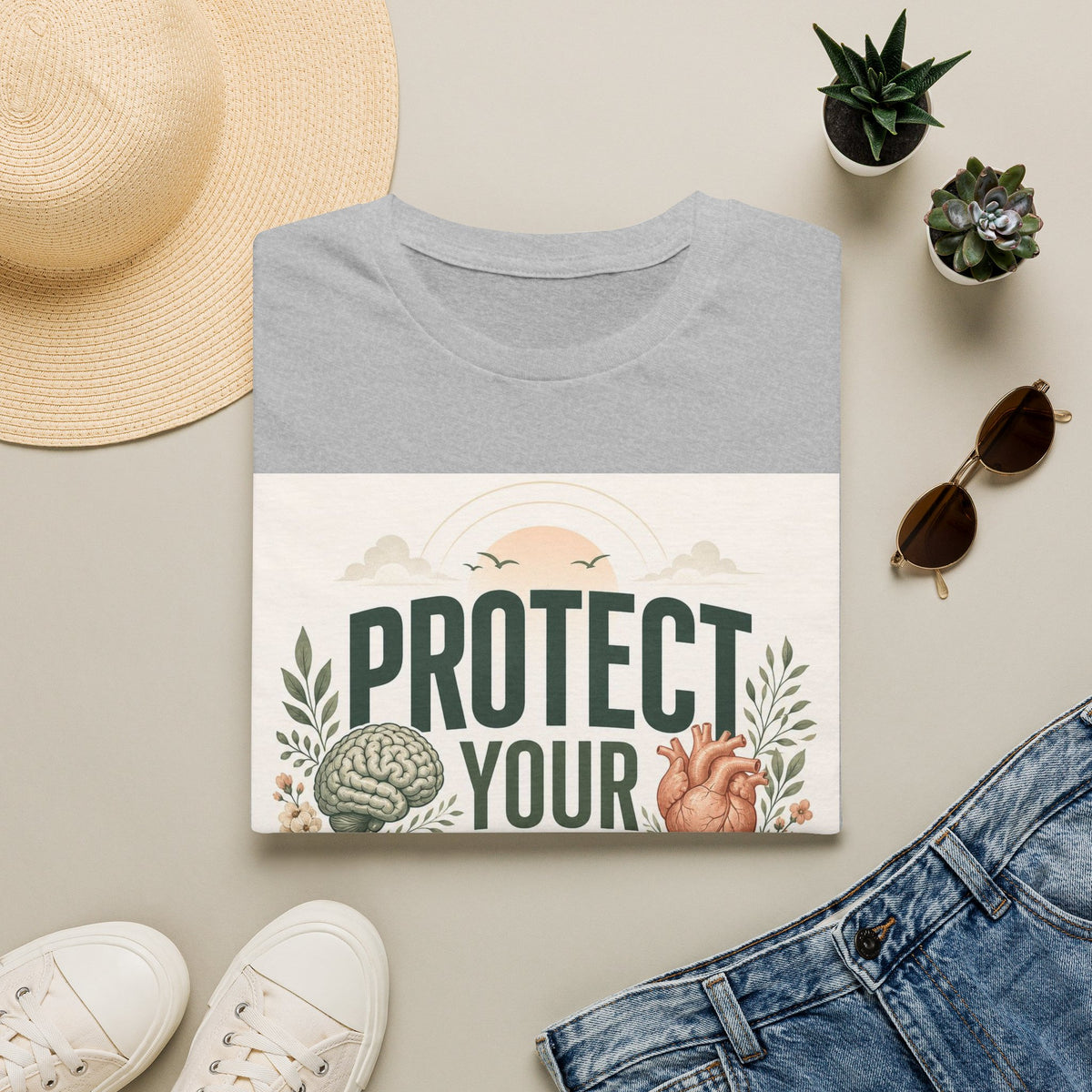 Large Typography Graphic Promoting Peace With Botanical Elements