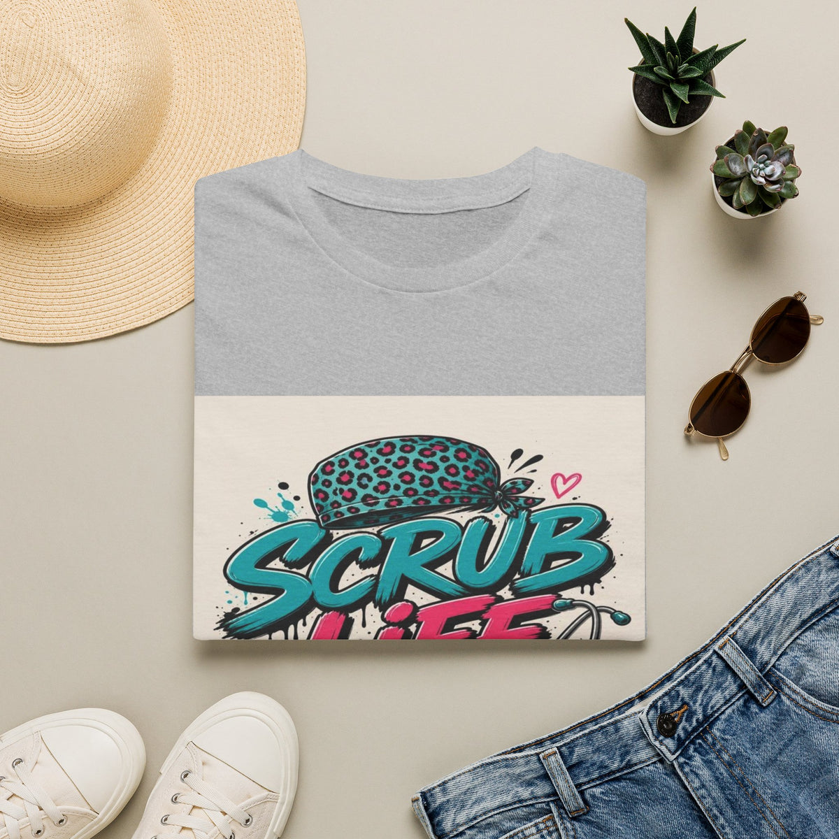 Scrub Life T-Shirt Design Featuring Bold Streetwear Typography- Graphic Tees