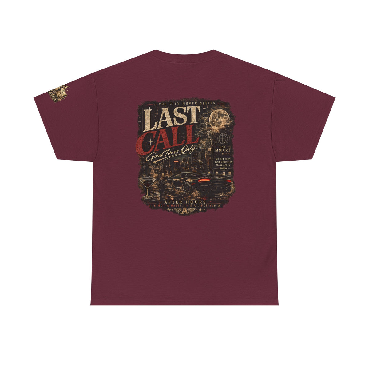 Last Call Graphic Tee — Vintage Bar Nightlife T‑Shirt