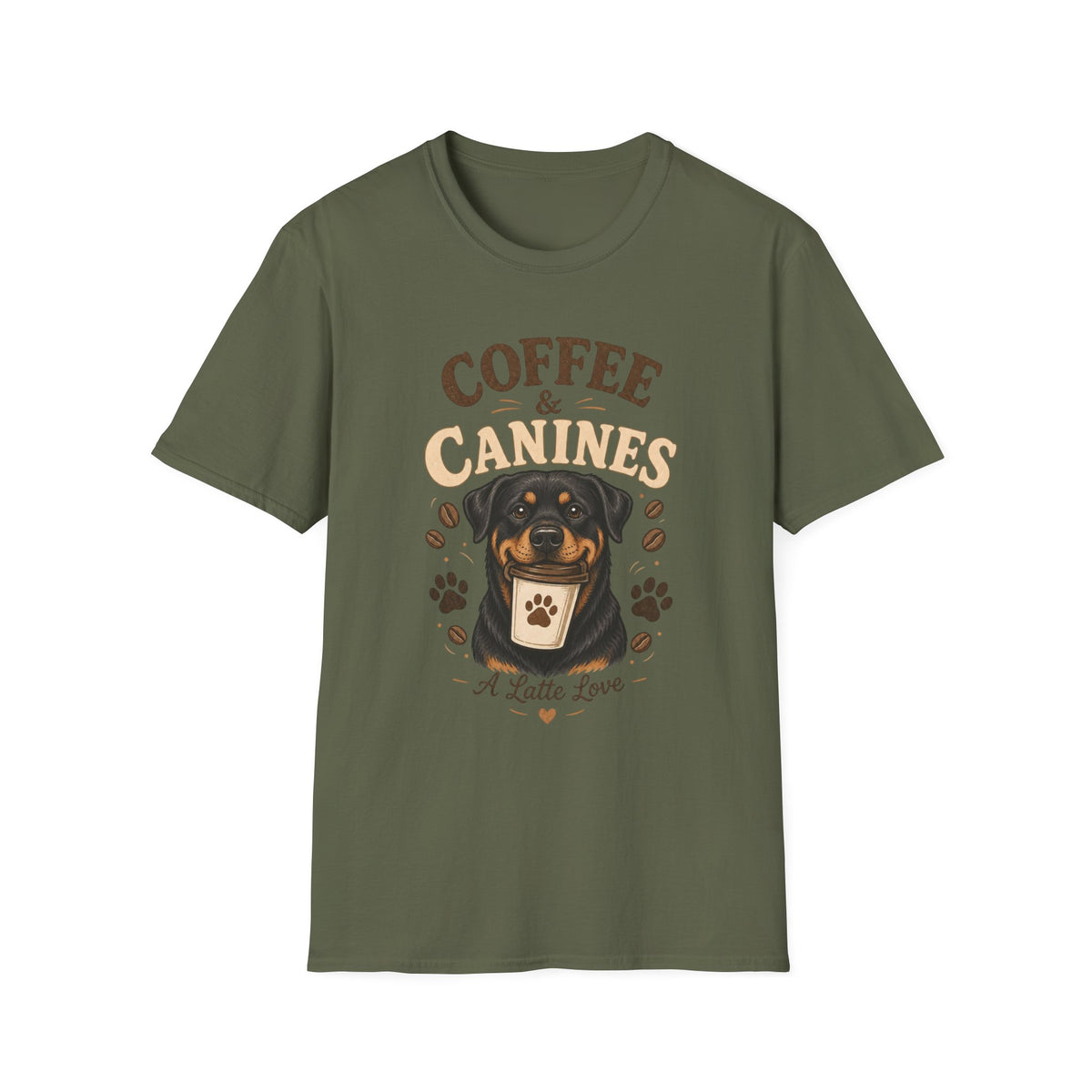 Coffee & Canines T-Shirt — Dog Lover Coffee Tee