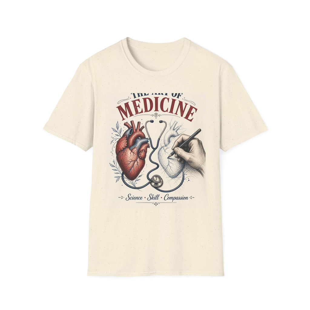 T Shirt Design Featuring Anatomical Heart And Sketching Hand