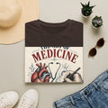 T Shirt Design Featuring Anatomical Heart And Sketching Hand