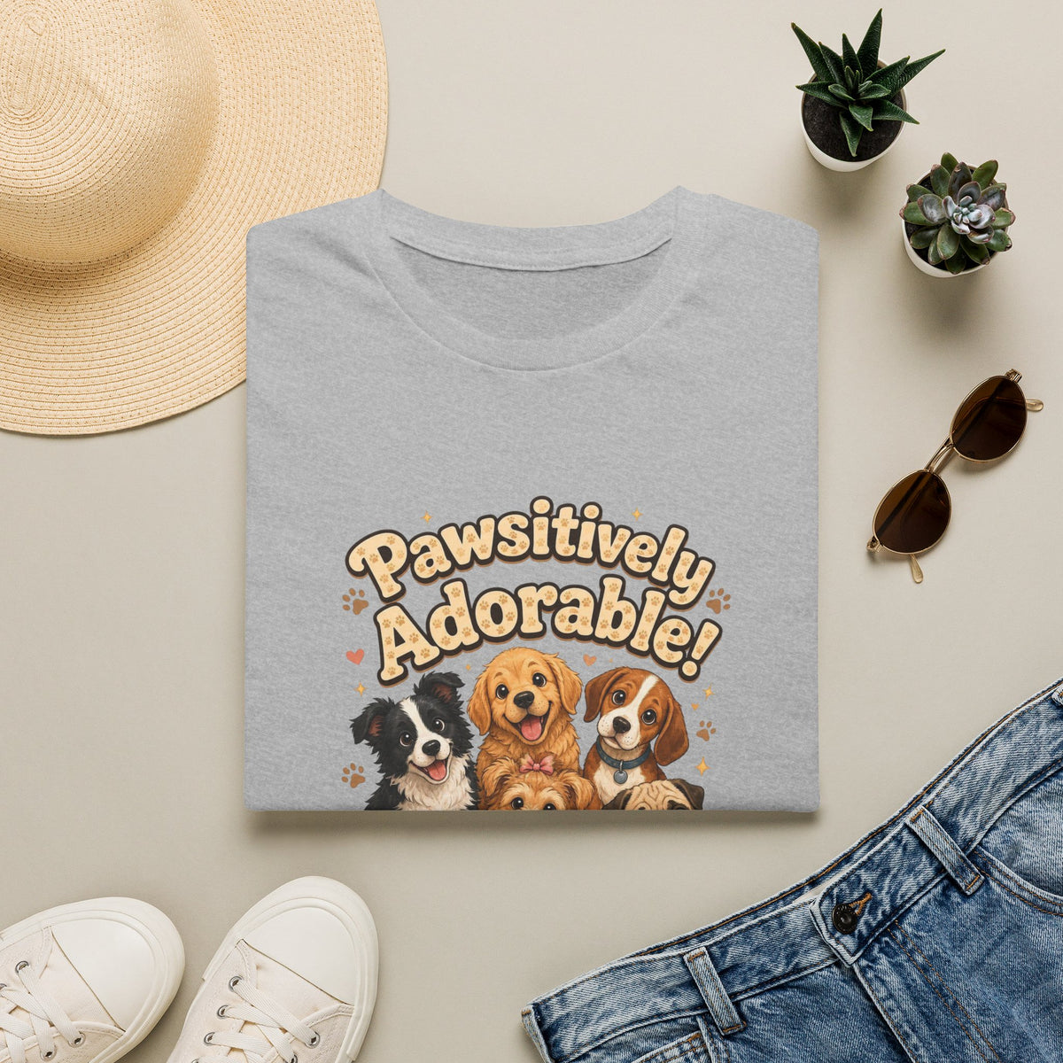 Pawsitively Adorable! Dog Lover T-Shirt — Cute Puppies Graphic Tee