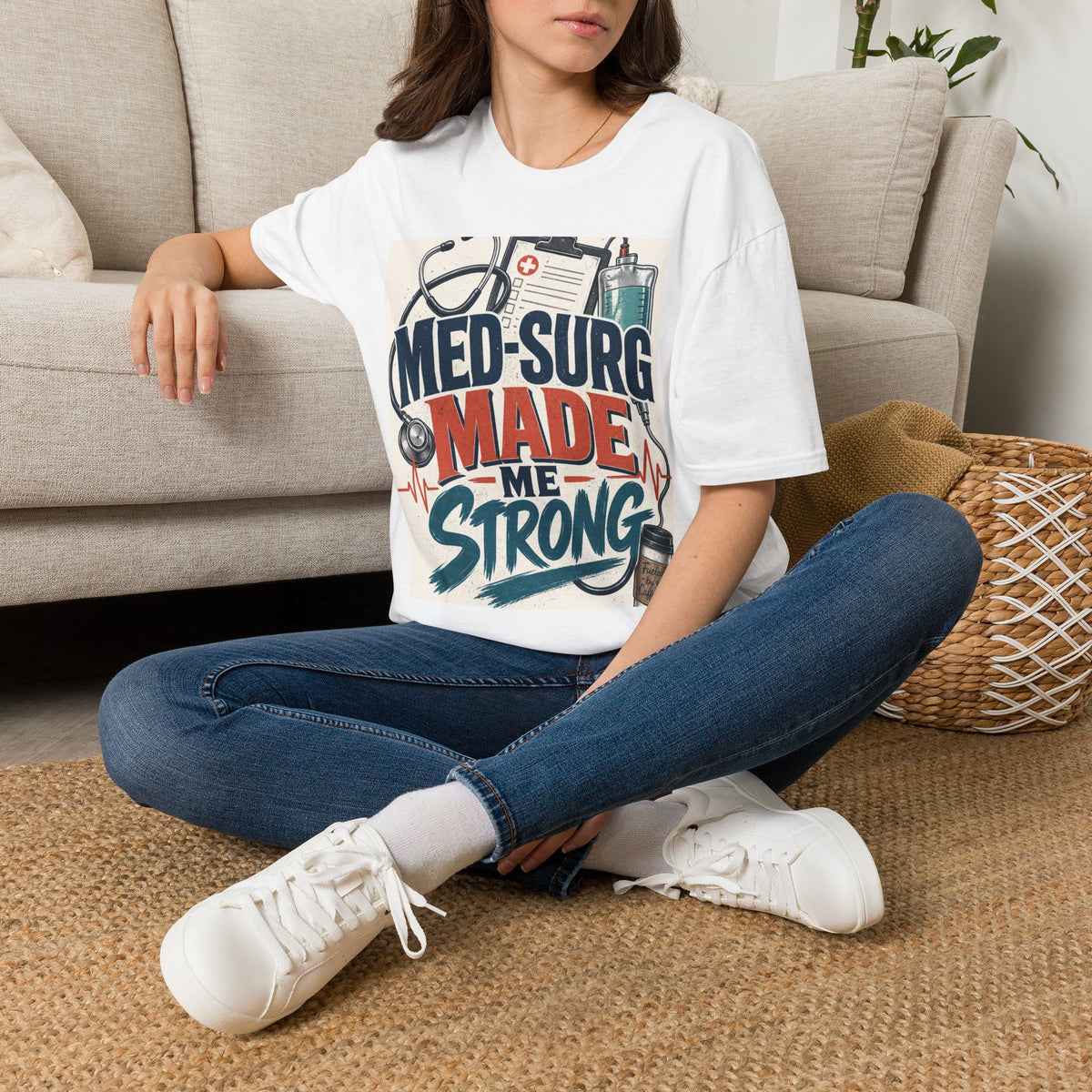 Bold Typography Design Celebrating Med Surg Strength With Healthcare Icons