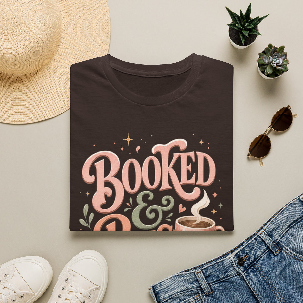 Chic Typography Design With Whimsical Illustrations And Pastel Colors