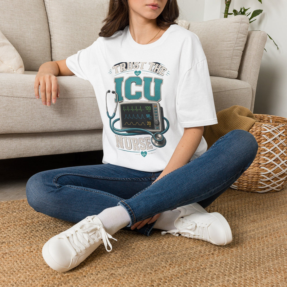 Bold T Shirt Design Featuring Trust The ICU Nurse Phrase