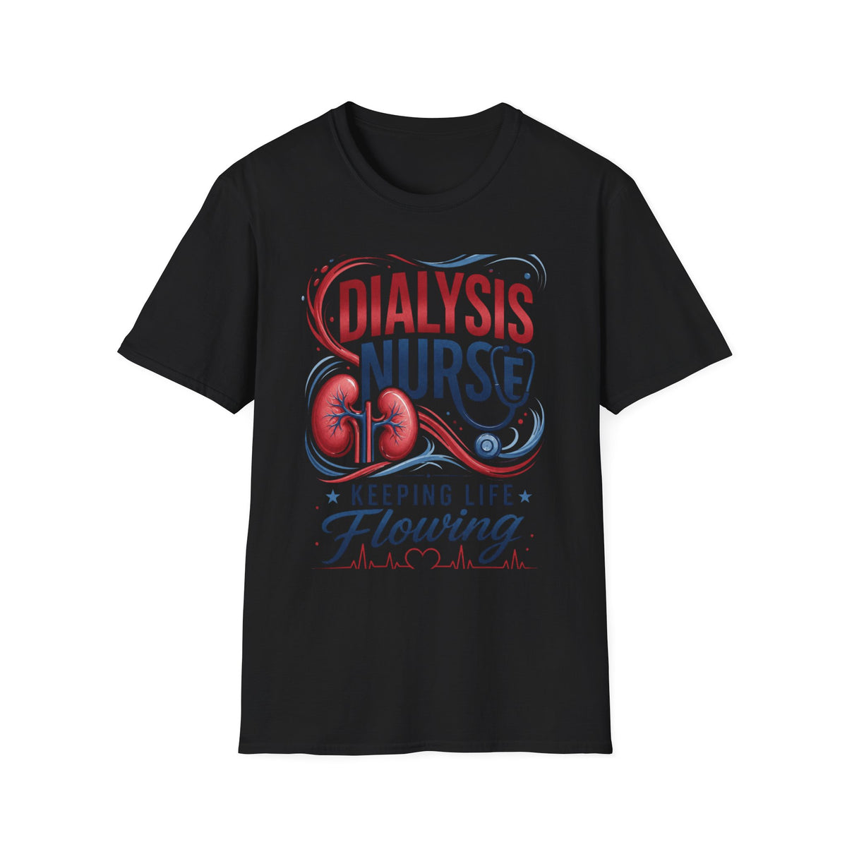 Creative T Shirt Design Celebrating Dialysis Nurses With Flowing Elements