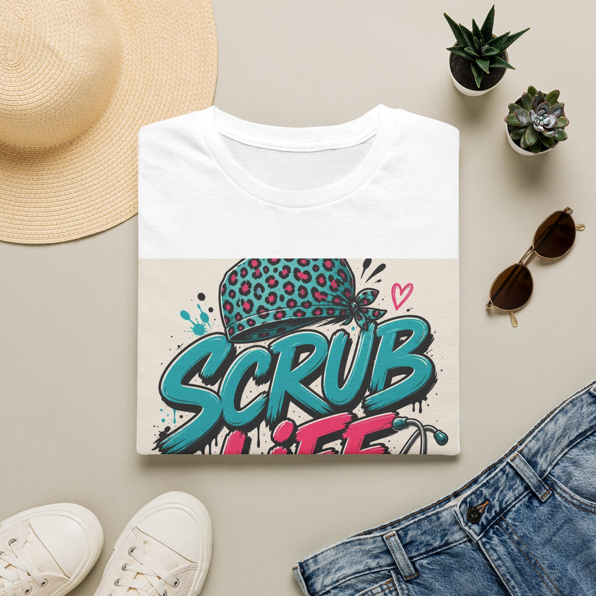 Scrub Life T Shirt Design Featuring Bold Streetwear Typography