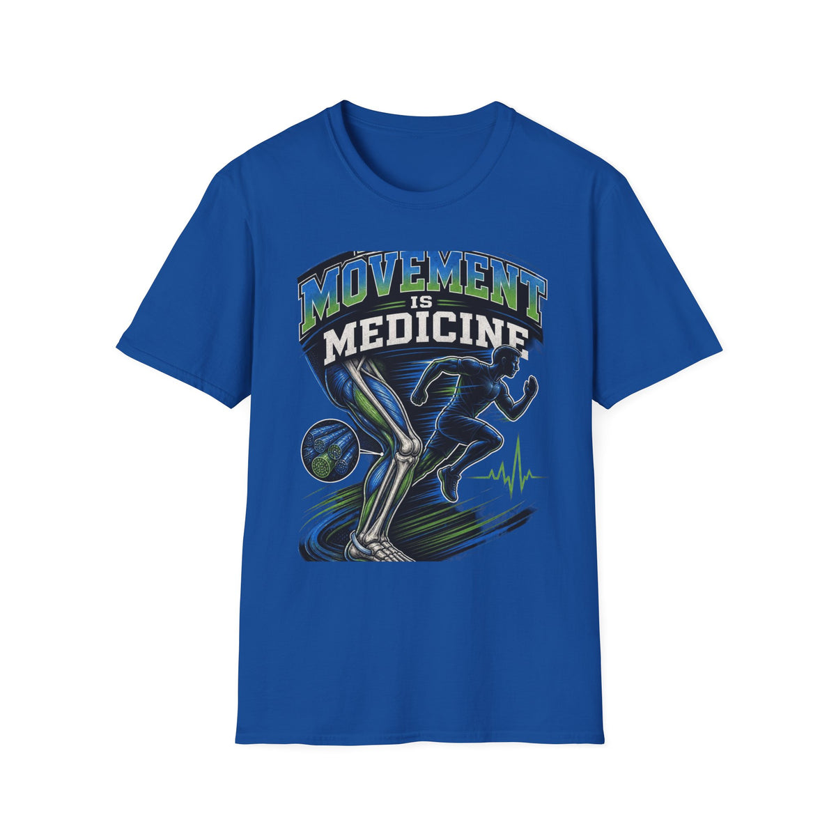 Dynamic T Shirt Design Featuring PT Movement Is Medicine Text
