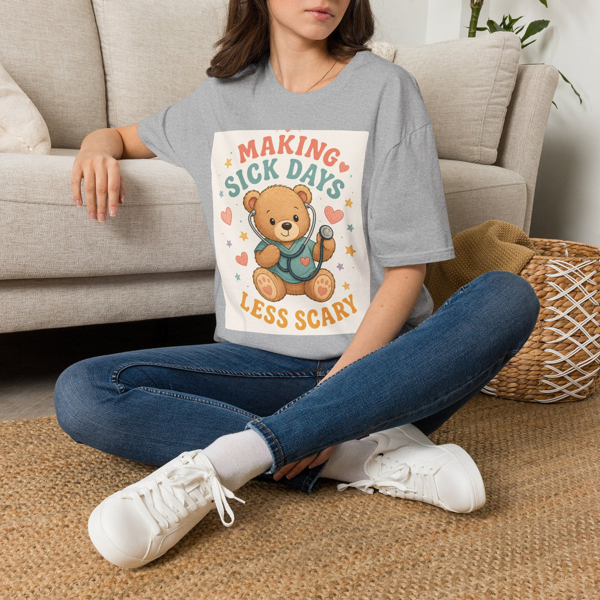 T Shirt Design Featuring Teddy Bear With Stethoscope And Stars