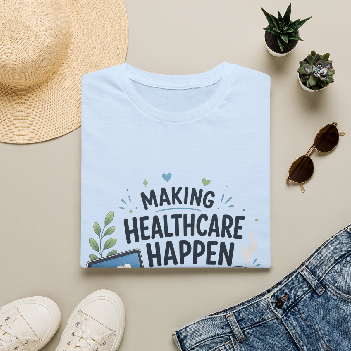 Inspirational T Shirt Design Celebrating Healthcare From Desk