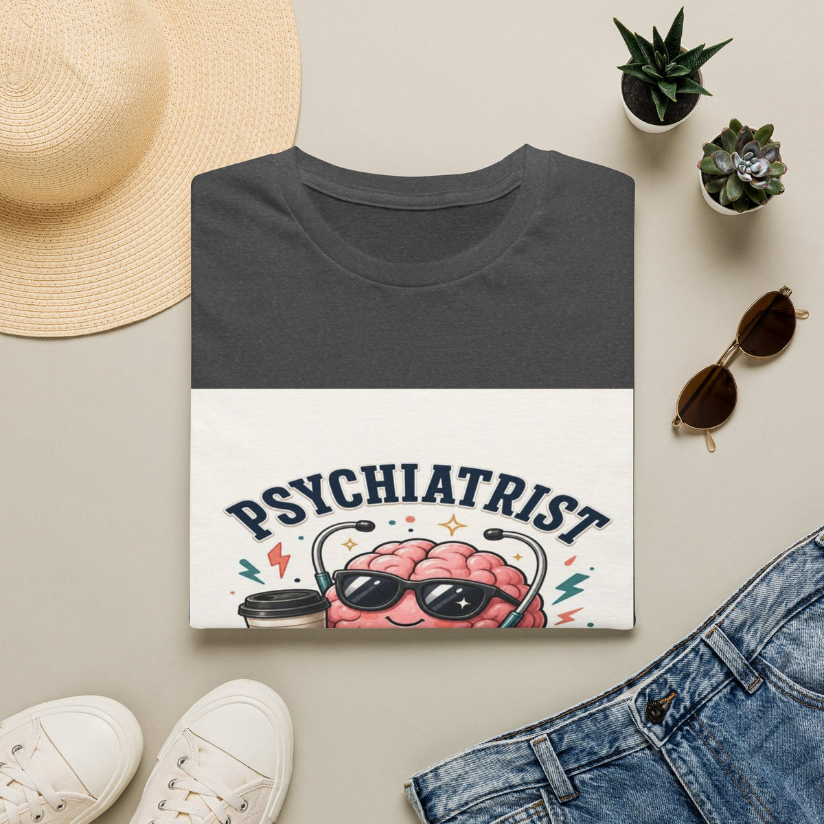 Trendy Healthcare T-Shirt Design Featuring Psychiatrist Energy Phrase- Graphic Tees