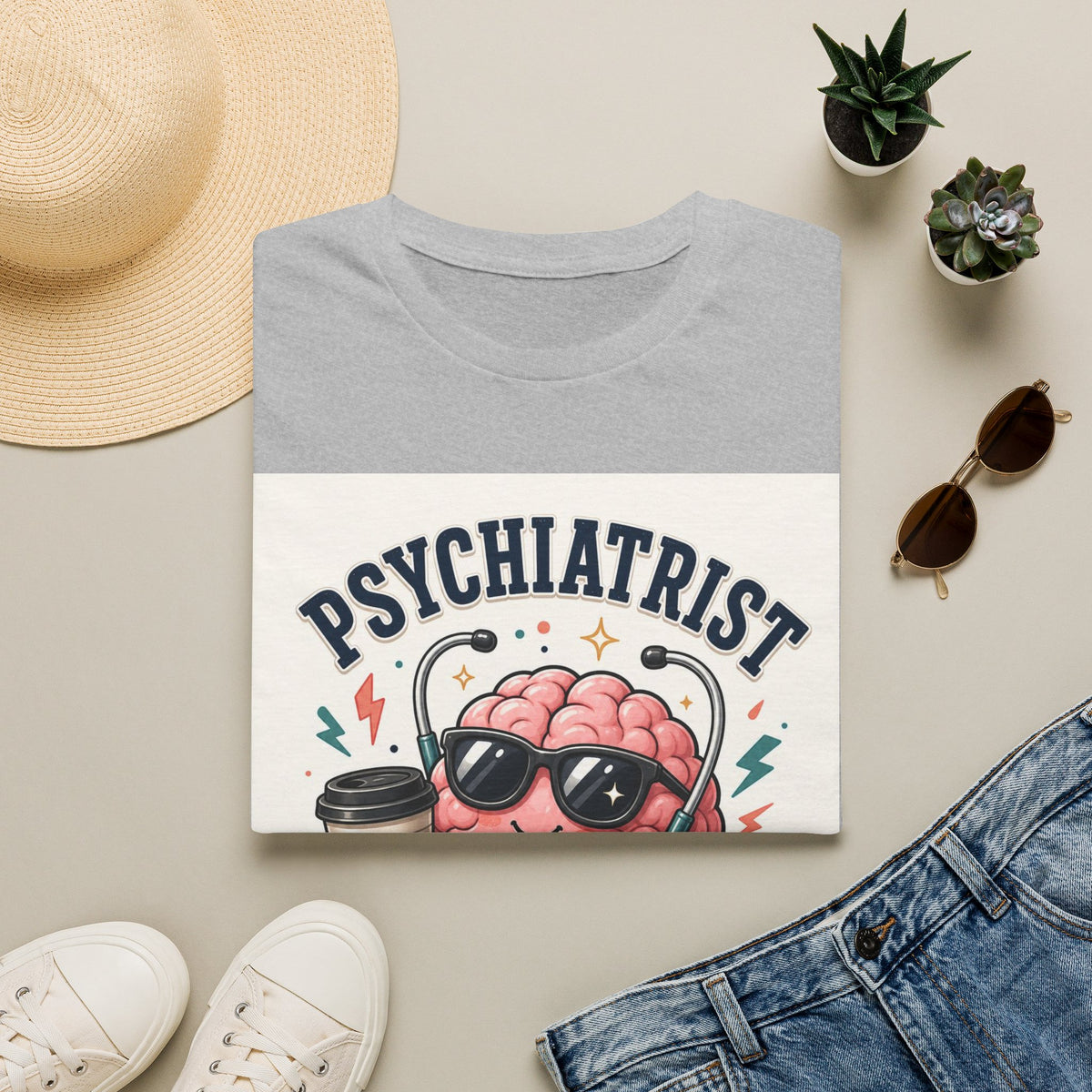 Trendy Healthcare T Shirt Design Featuring Psychiatrist Energy Phrase