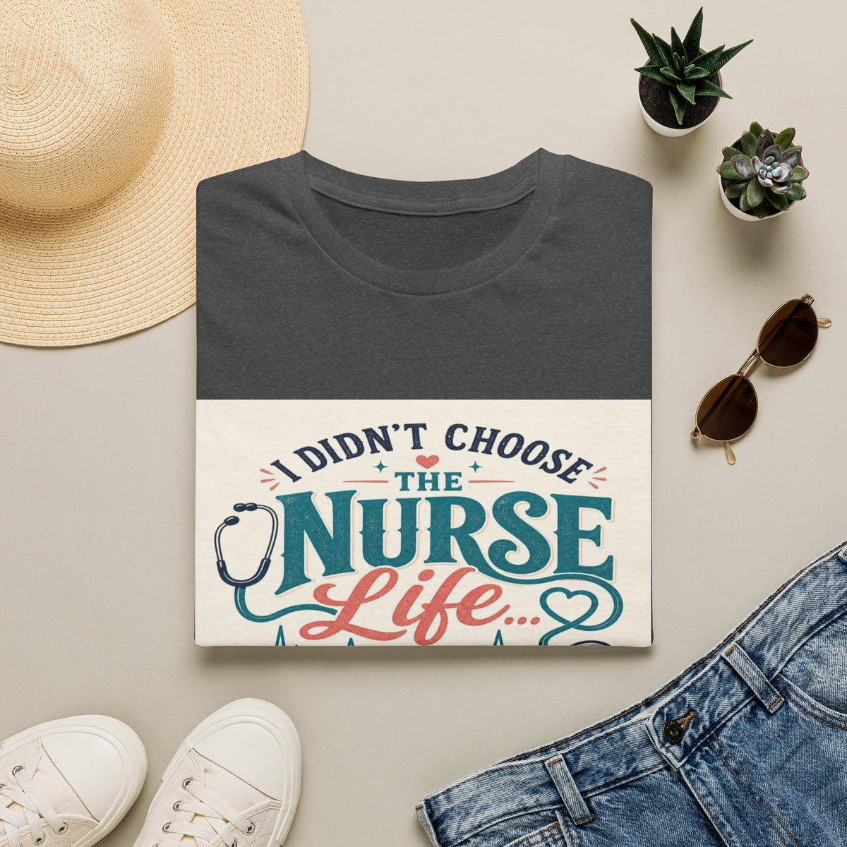 Trendy T-shirt Design Showcasing Playful Nurse Life Typography- Graphic Tees