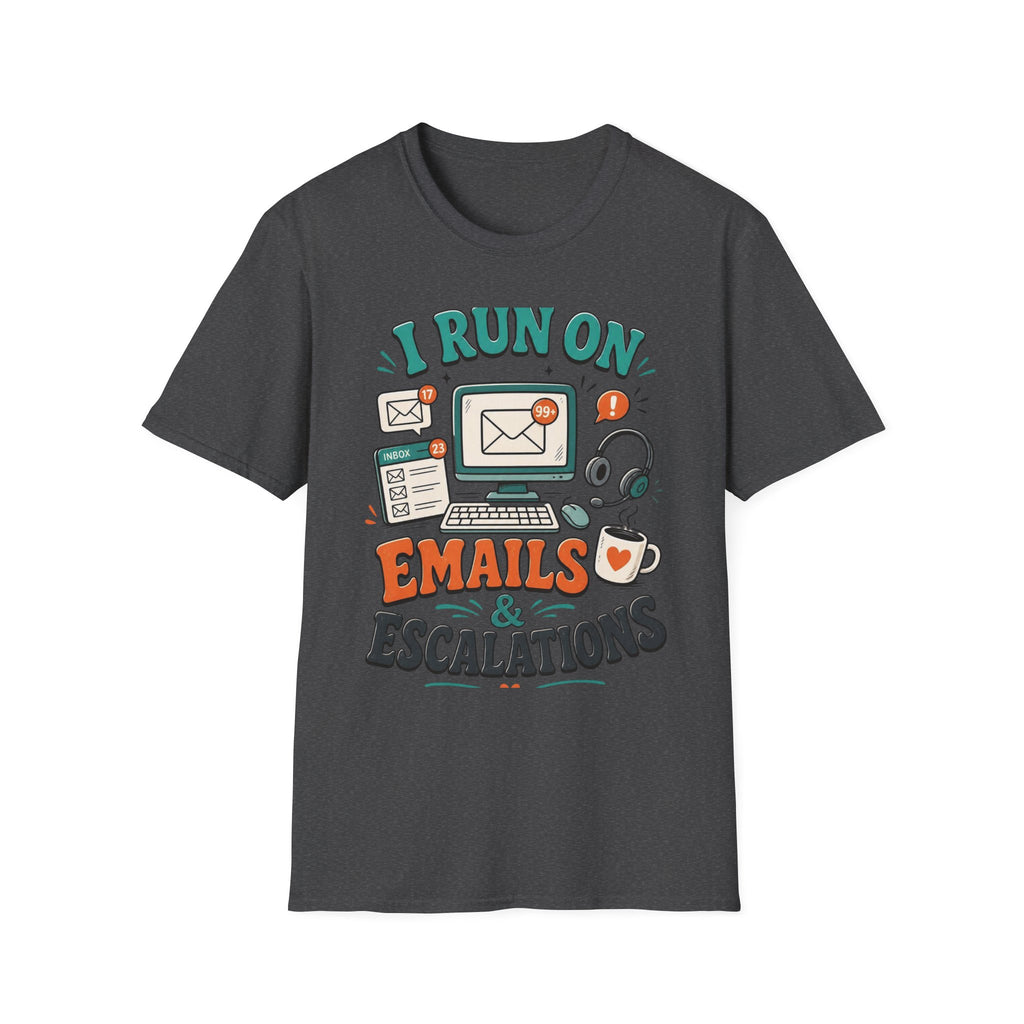 Bold T Shirt Design With Playful Email And Coffee Illustrations