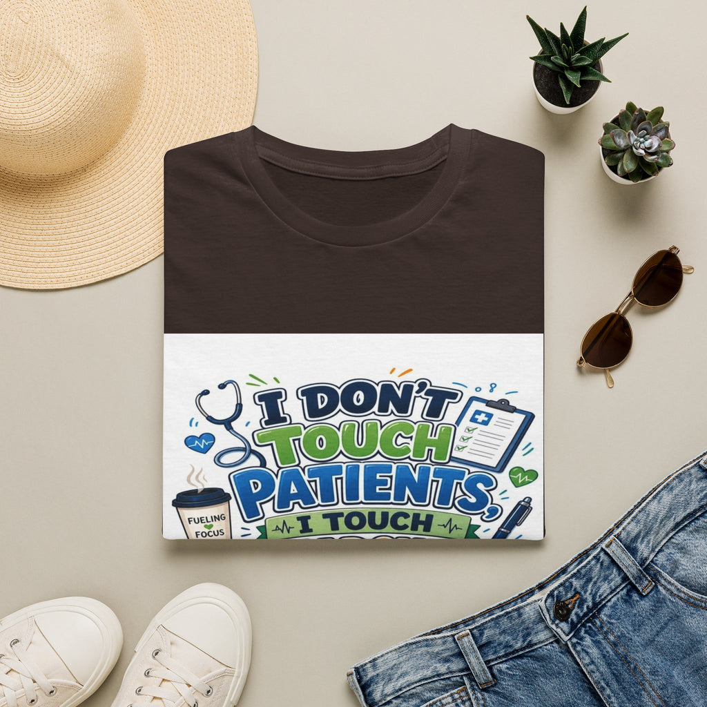 Humorous T-shirt Design Featuring Playful Healthcare And Spreadsheet Imagery- Graphic Tees
