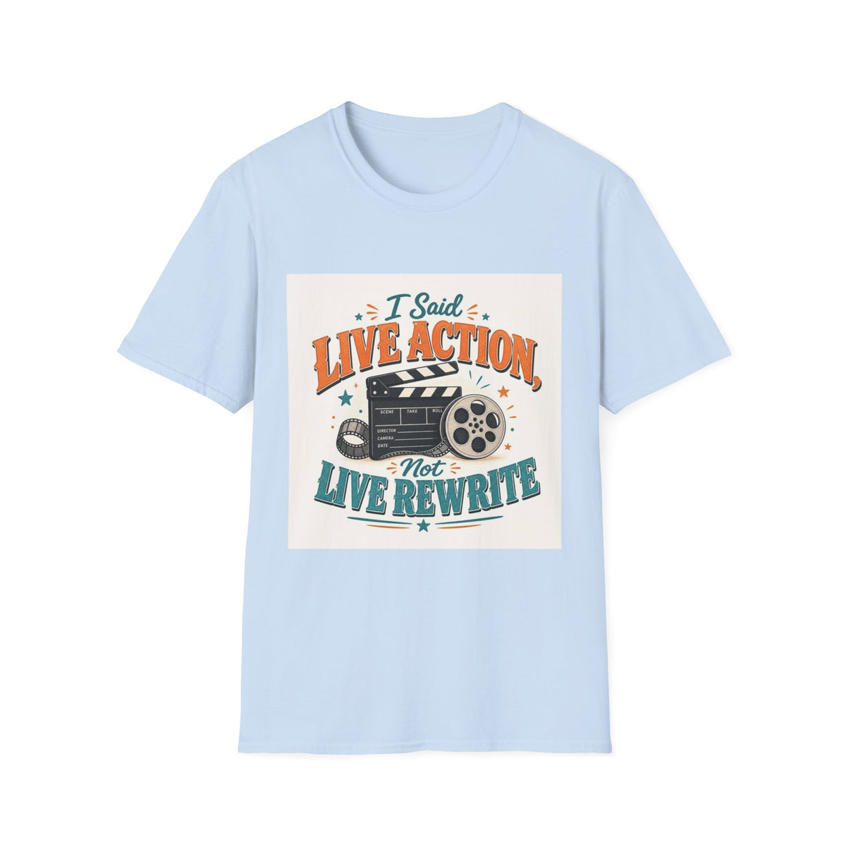Retro T-Shirt Design Featuring Bold Typography And Film Elements- Graphic Tees