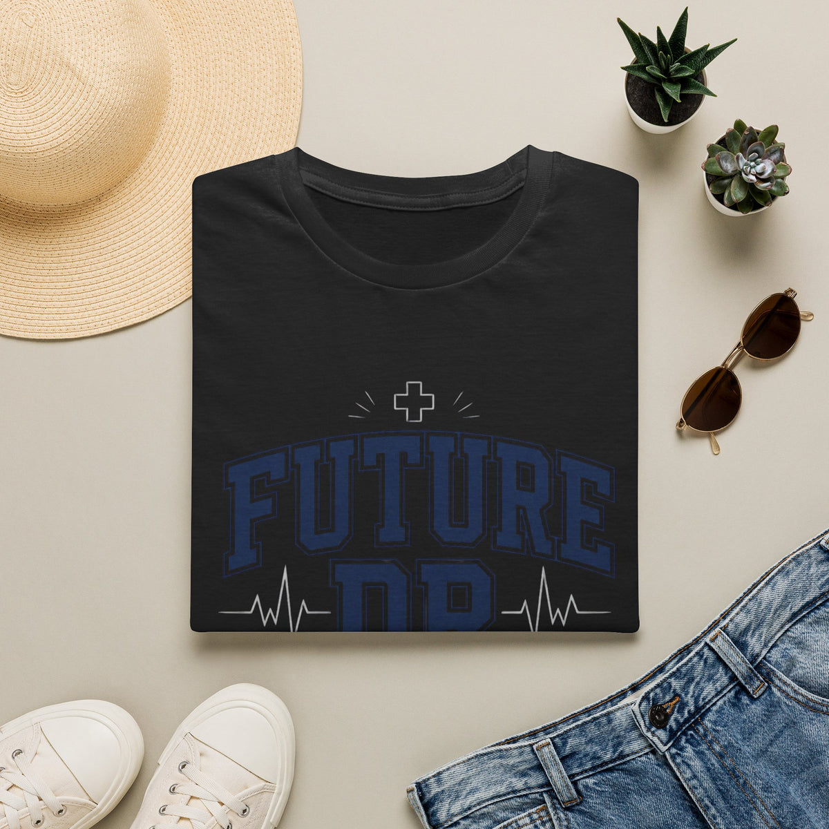 Collegiate T Shirt Design With Future Dr Text And Medical Accents