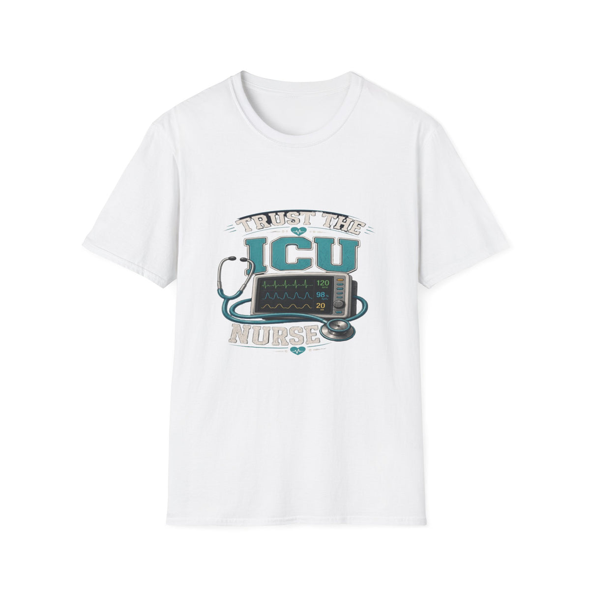 Bold T-Shirt Design Featuring Trust The ICU Nurse Phrase- Graphic Tees