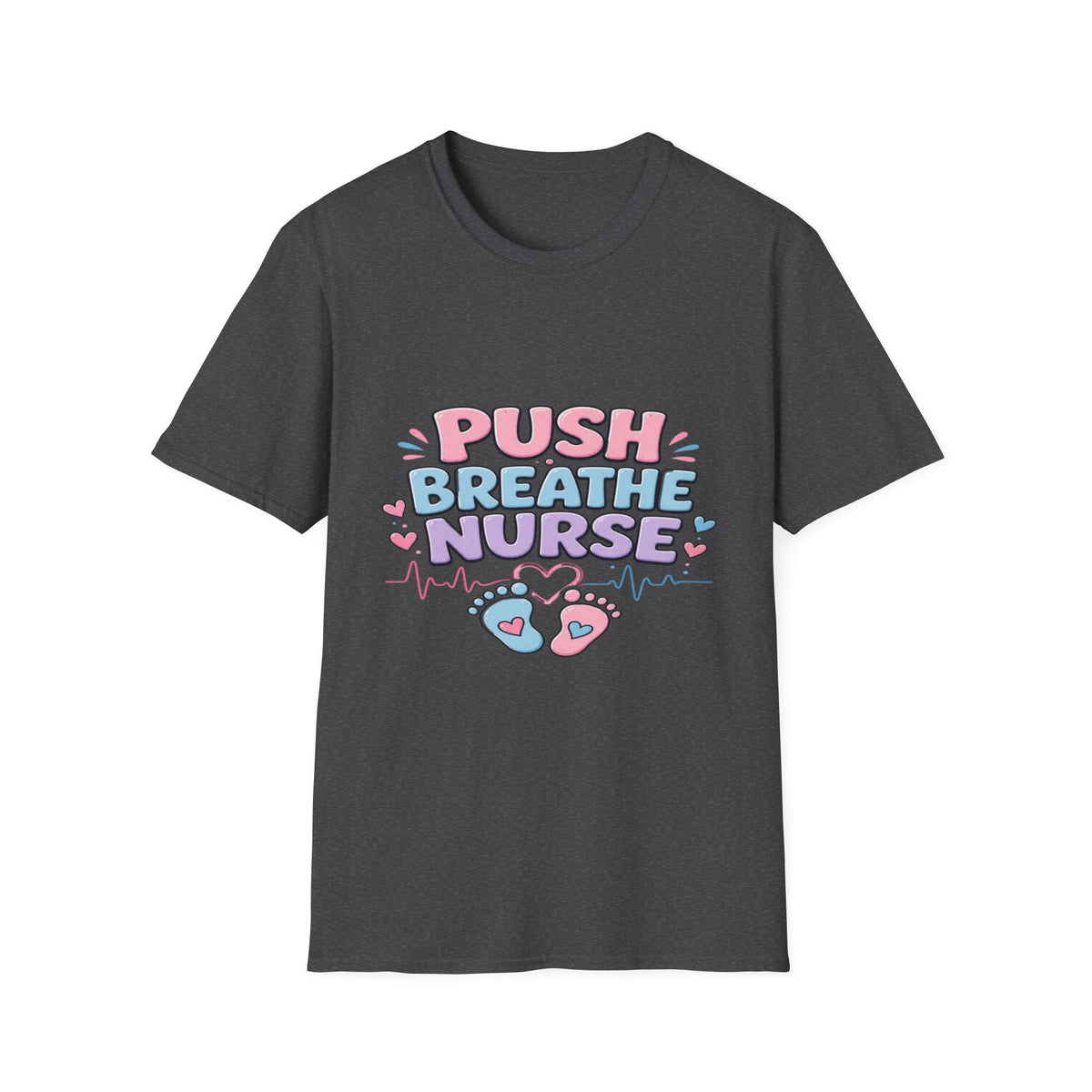 Playful Typography Design With Baby Footprints And Heart- Graphic Tees