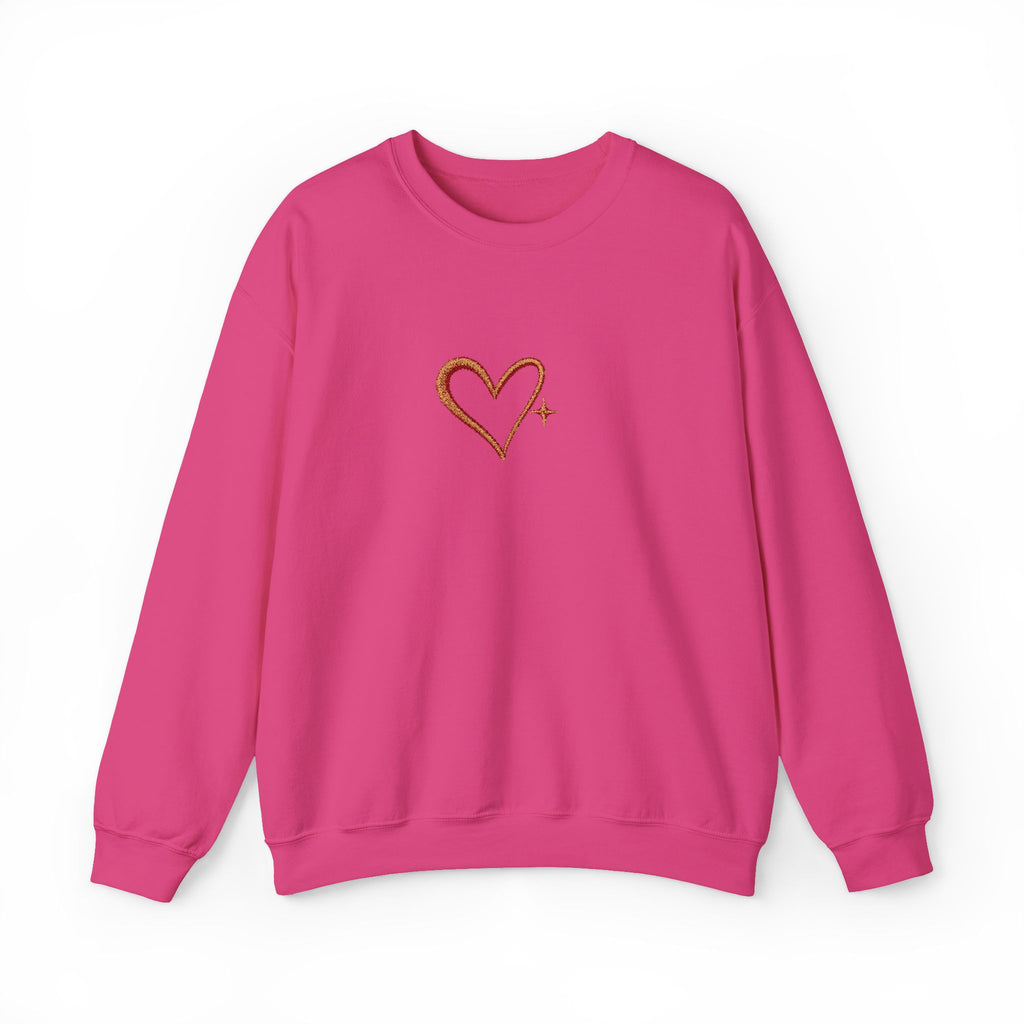 Embroidered Gold Heart Crewneck Sweatshirt