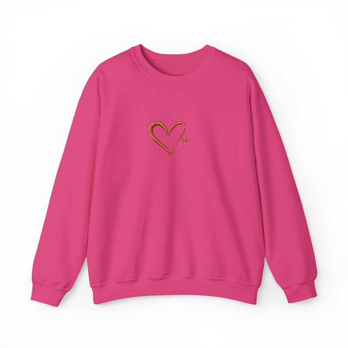Embroidered Gold Heart Crewneck Sweatshirt