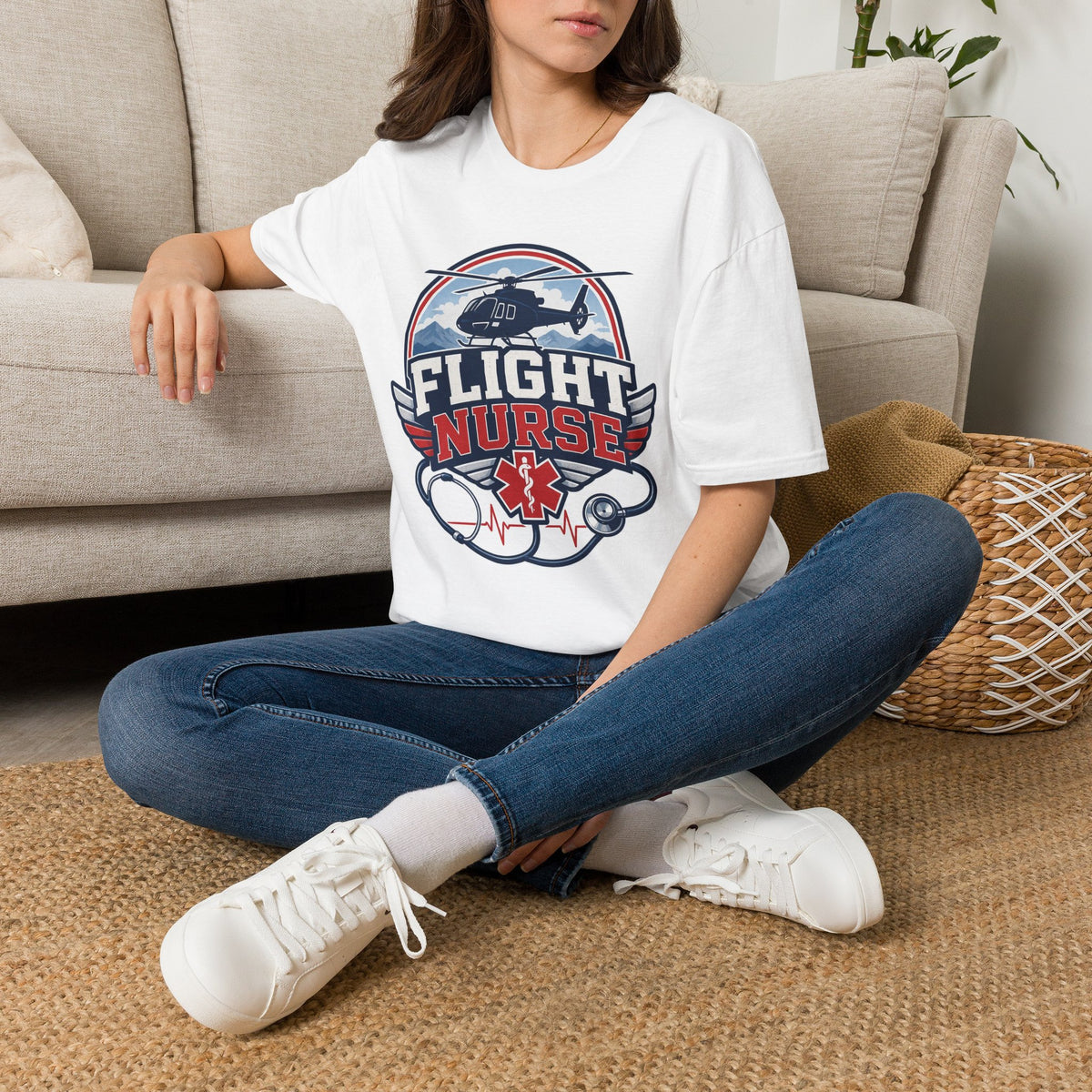 Aviation Inspired T Shirt Design Featuring Flight Nurse Graphic