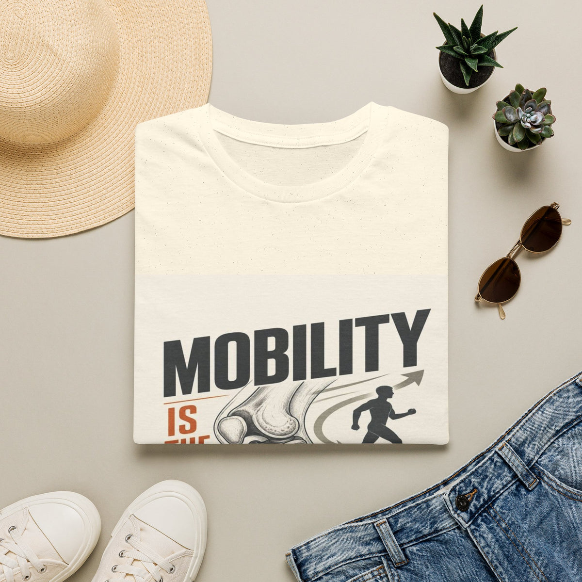 Bold Typography And Anatomical Illustration Representing Mobility Mission- Graphic Tees