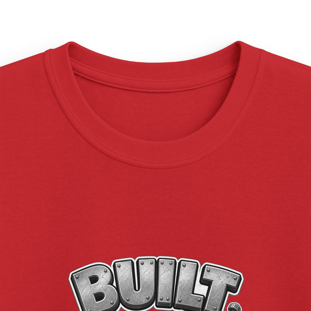 Kids Tee — "Built to Play" Construction Trucks Graphic