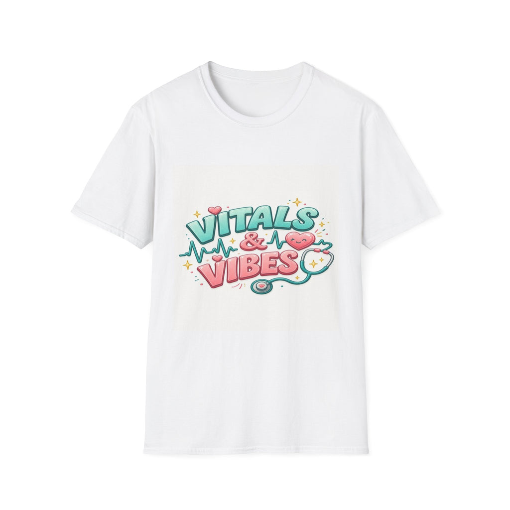 Trendy Healthcare T-Shirt Design Featuring Vitals And Vibes (1)- Graphic Tees