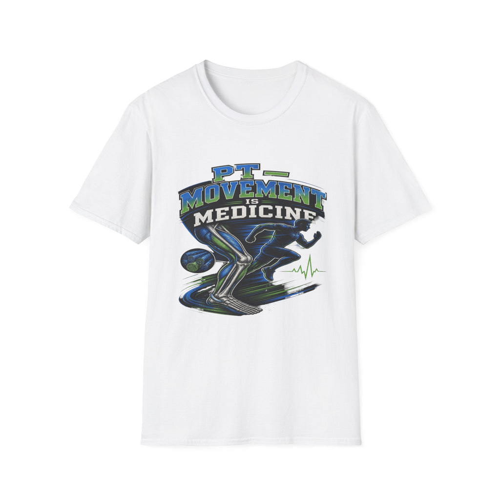 Dynamic T-shirt Design Featuring _PT Movement Is Medicine_ Text- Graphic Tees