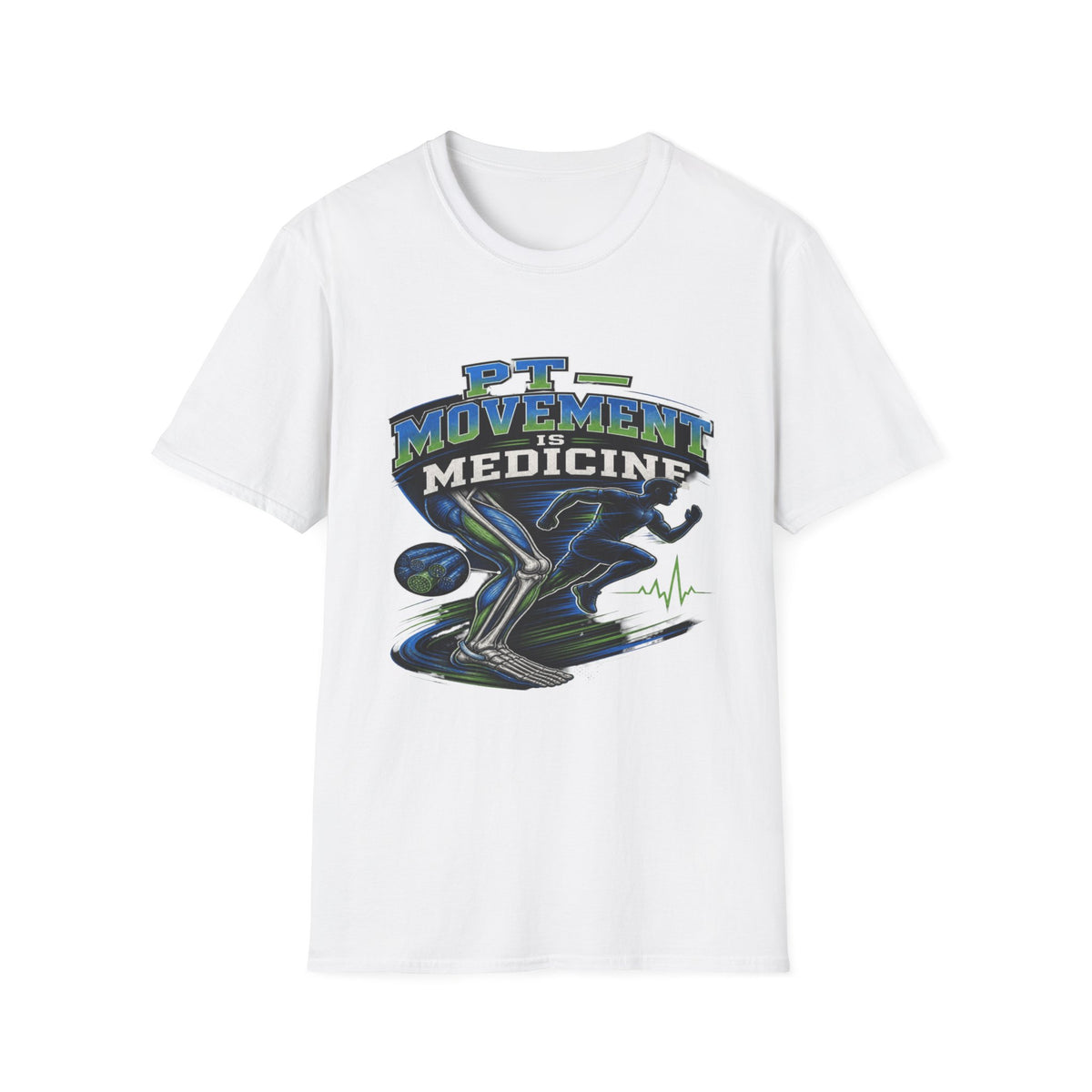 Dynamic T-shirt Design Featuring _PT Movement Is Medicine_ Text- Graphic Tees