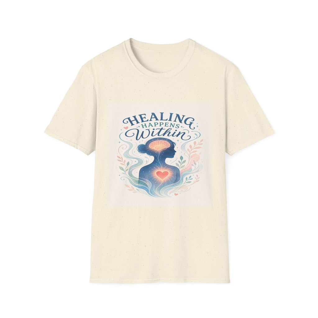 Human Silhouette With Glowing Brain And Heart Design- Graphic Tees