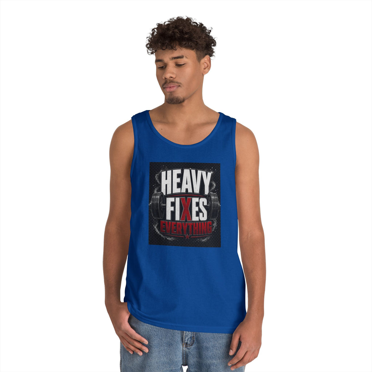 Tank Top — "Heavy Fixes Everything" Gym Workout Tank