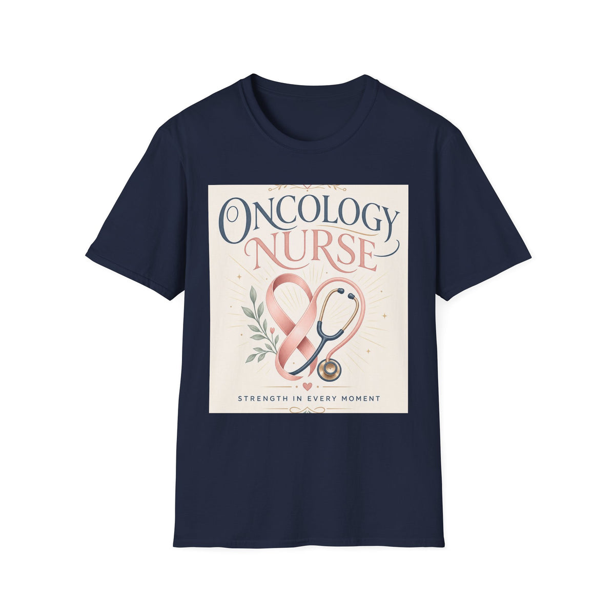 Elegant T Shirt Design With Oncology Nurse Text And Symbolism