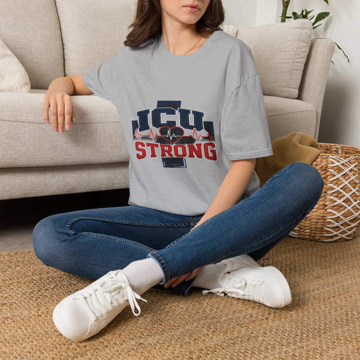 Athletic T-shirt Design With Bold ICU STRONG Typography- Graphic Tees
