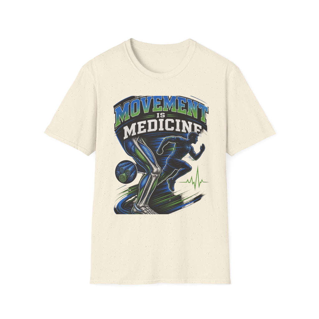 Dynamic T Shirt Design Featuring PT Movement Is Medicine Text