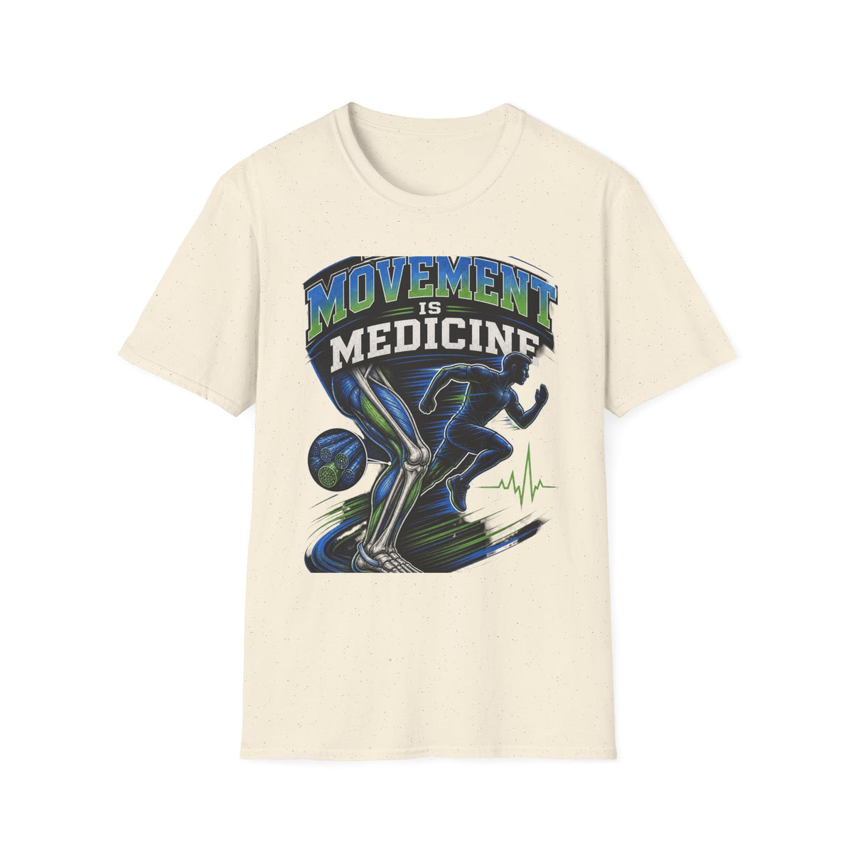 Dynamic T Shirt Design Featuring PT Movement Is Medicine Text