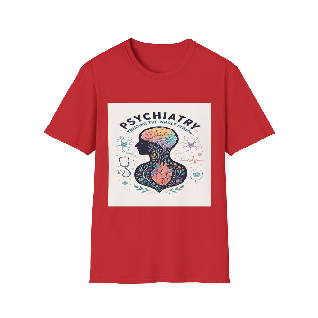 Colorful Brain And Heart In Human Silhouette With Text- Graphic Tees